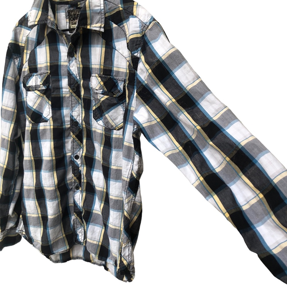 Bke Plaid Oxford Shirt size XL - Picture 3 of 11